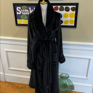 Berkshire Black Plush Robe with Shawl Collar